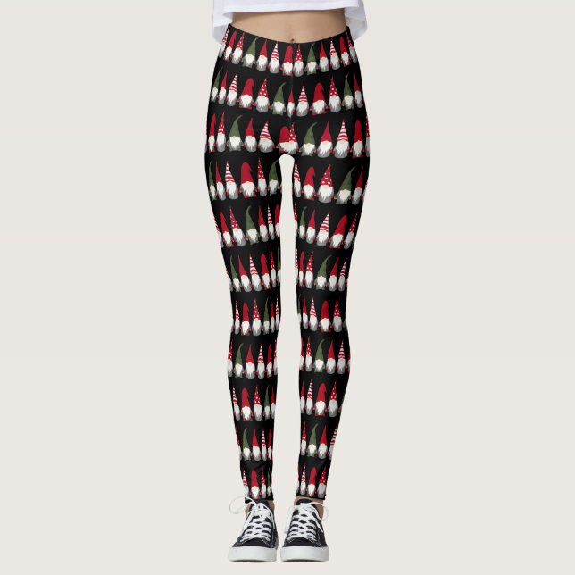 Leggings Noël Motif Gnomes mignons (Devant)