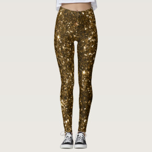 Leggings Noël Noir et Or Faux Paillettes Christmas