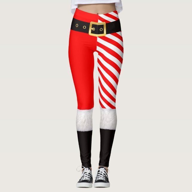 Leggings Noël père Noël+costumes+Rouge+coton+laine+peluche (Devant)