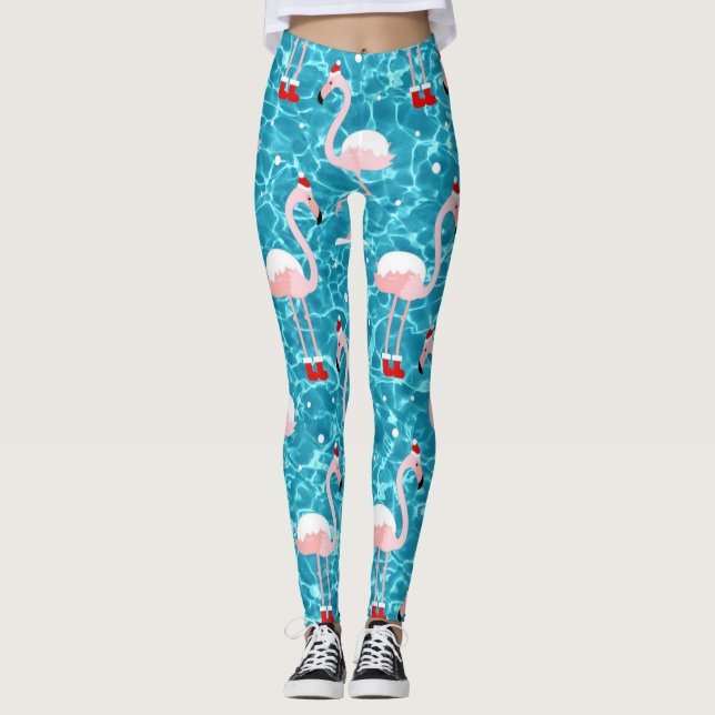 Leggings Noël père Noël flamant (Devant)