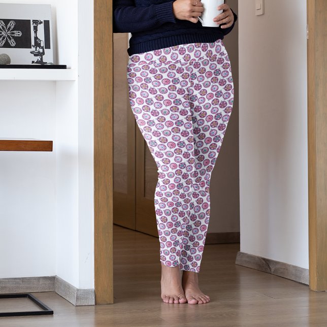 Leggings Noël rose rétro Ornements Pantalons de pyjama de N (Créateur téléchargé)