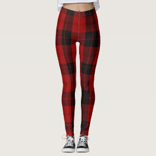 Leggings Noël rouge de tartan