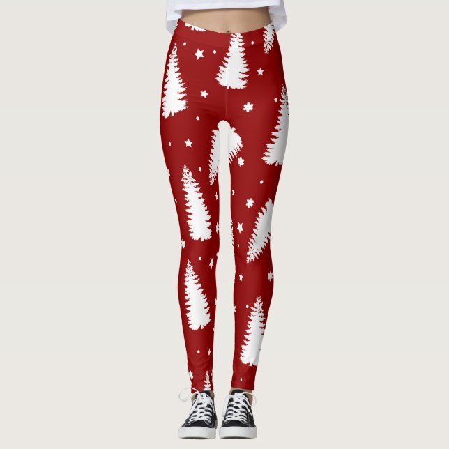 Leggings Noël rouge drôle (Devant)