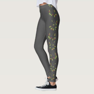 Leggings Noël stylé Holiday Holly Berries mignonne