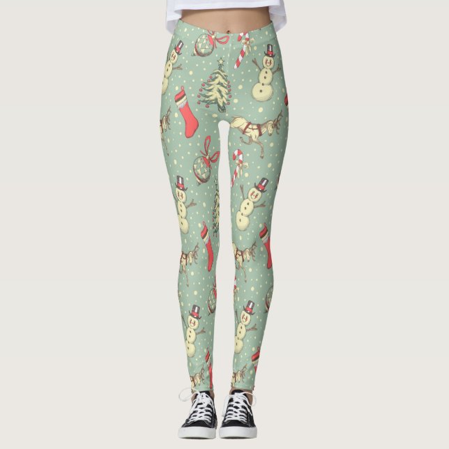Leggings Noël vintage (Devant)