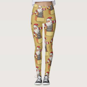 Leggings Noël vintage, le Père Noël comme Jack dans la boît