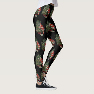 Leggings Noël vintage, Père Noël avec présents