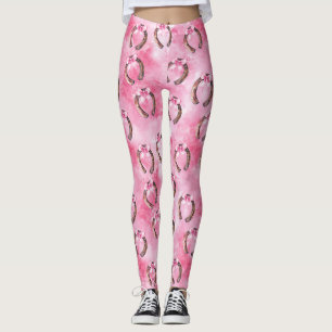 Leggings Nœuds Rose Féminin Fer à Cheval
