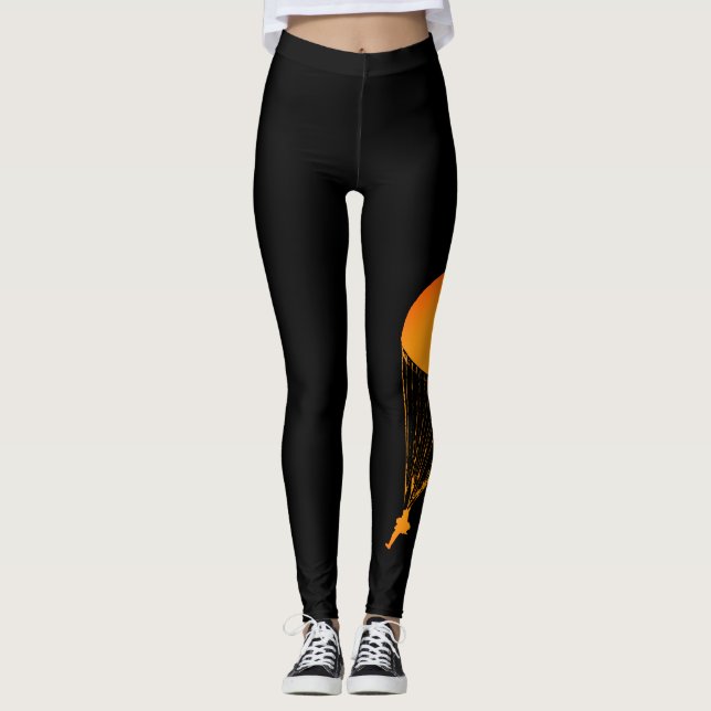 Leggings Noir aéroporté/orange de "Parachutiste" de guêtres (Devant)