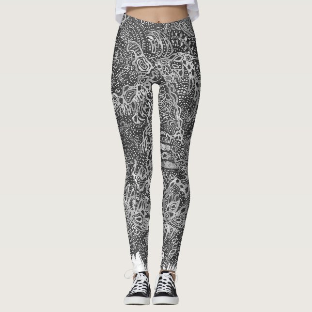 Leggings Noir antique de beauté un blanc (Devant)