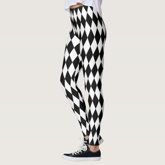 Leggings Noir blanc Arlequin Diamonds Motif Design (Créateur téléchargé)