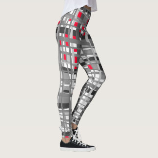 Leggings noir, blanc et rouge