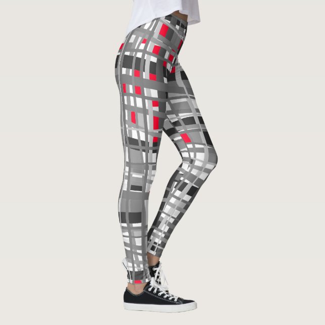 Leggings noir, blanc et rouge (Droite)