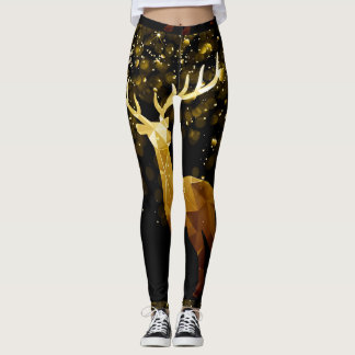 LEGGINGS NOIR D'OR DE CERFS COMMUNS