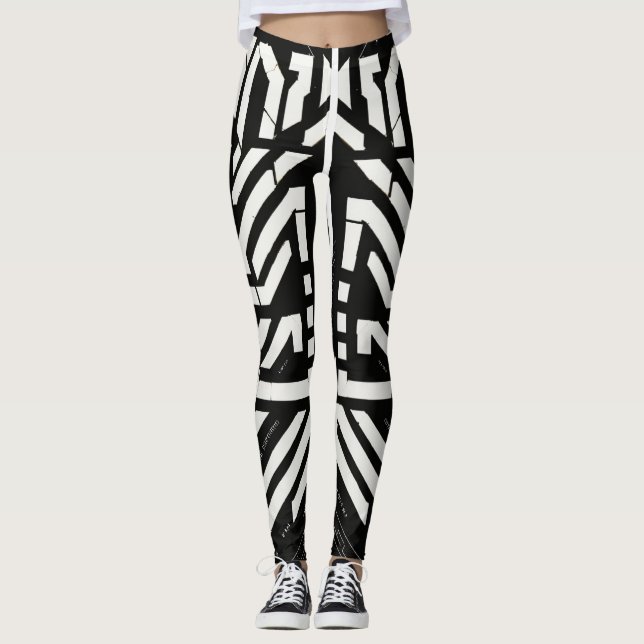 Leggings Noir et blanc (Devant)