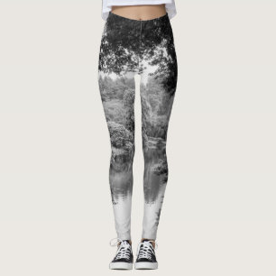 Leggings Noir et blanc, cool, nature unique et lac