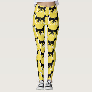 Leggings Noir et blanc Jaune Boston Great Danes