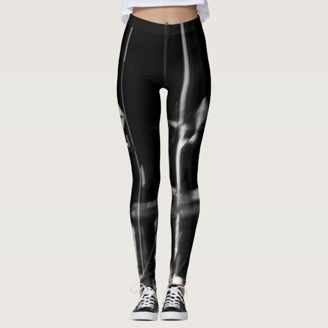 leggings noir et blanc photo abstraite (Front)