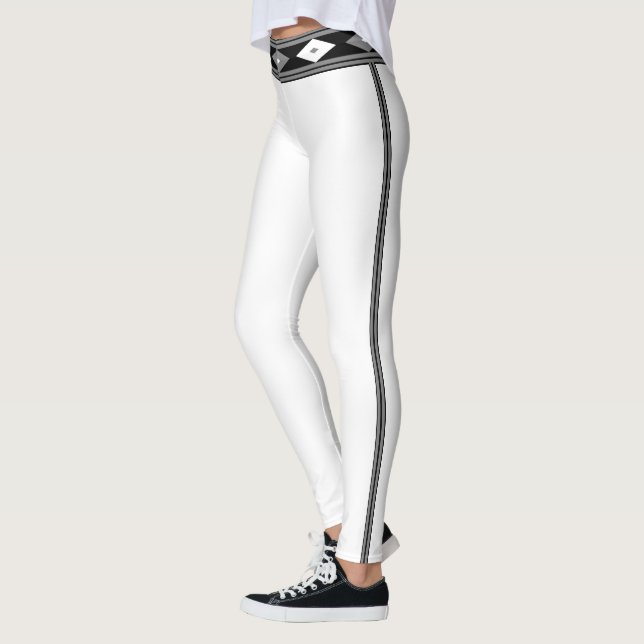 Leggings Noir et blanc rayé (Gauche)