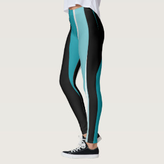 Leggings Noir et blanc turquoise