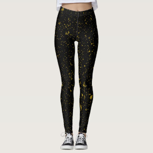 Leggings noir et or