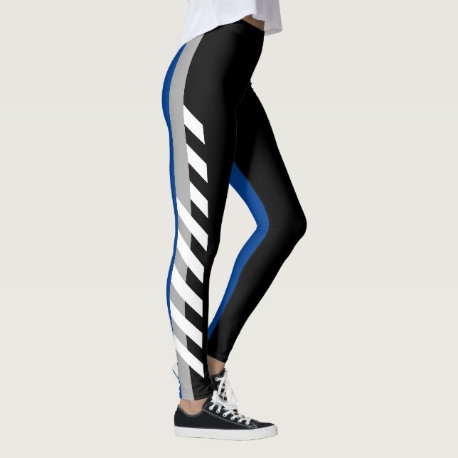 Leggings Noir, guêtres de rayure de Grey'n'Blue (Droite)