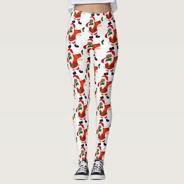 Leggings noir santa claus (Devant)