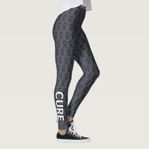 Leggings Noir Sensibilisation Ruban Art Personnalisé Leggin