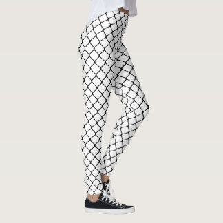 Leggings Noir sur les filets blancs