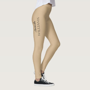 Leggings Noir tendance Elegant Prénom Tan Brown