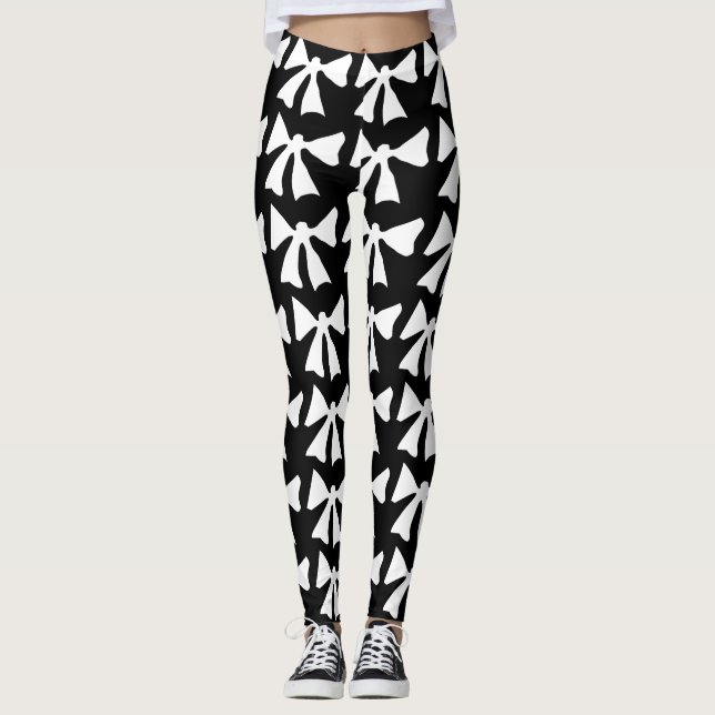 Leggings noirs cool blancs (Devant)