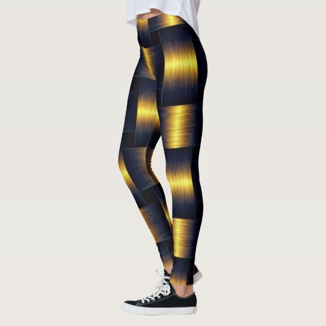Leggings noirs d'or avec treillis d'or (Gauche)