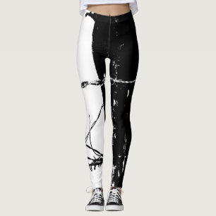 Leggings noirs et blancs barbelés
