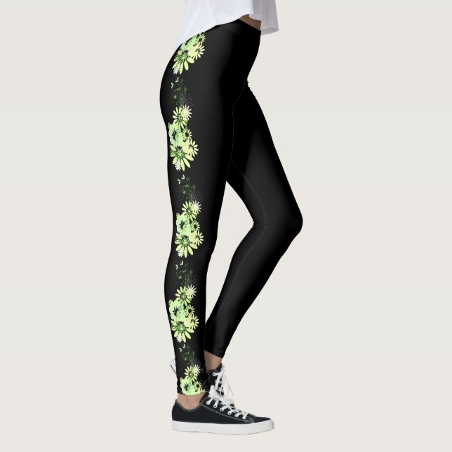 Leggings noirs floraux (Droite)