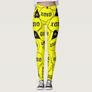 Leggings noirs jaunes Xoxo