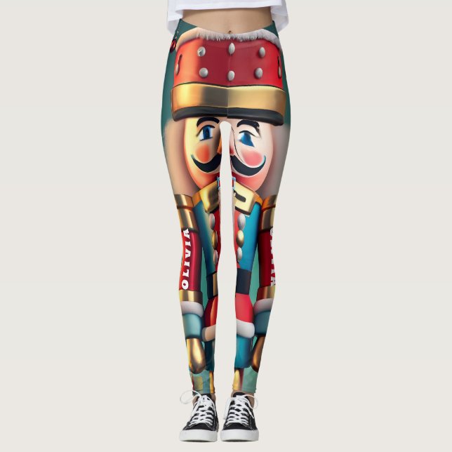 Leggings Noisette Noël Personnalisé Femmes (Devant)