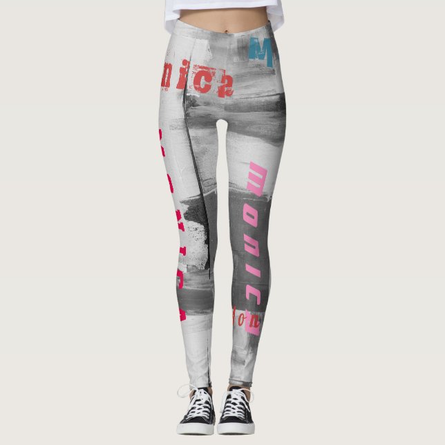 Leggings Nom customisé Légendes noires (Devant)