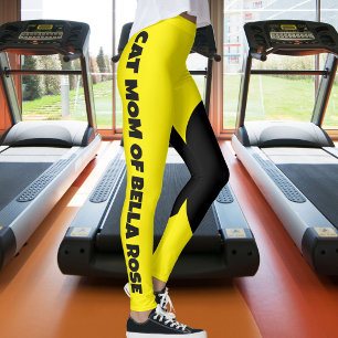 Leggings Nom de compagnie de chat moderne jaune noir person