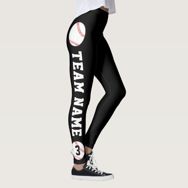 Leggings Nom de l'équipe de baseball personnalisée et numér (Droite)