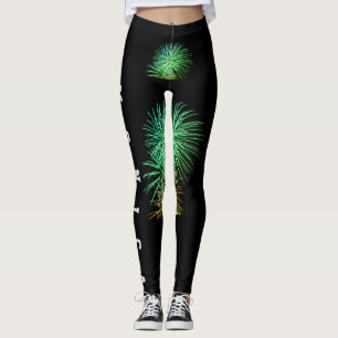 Leggings Nom de répétition personnalisé Légendes noires