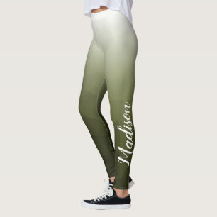 Leggings Nom du Motif de maillage de géométrie verte de l'a