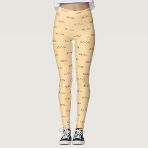 Leggings Nom personnalisé minimaliste crème