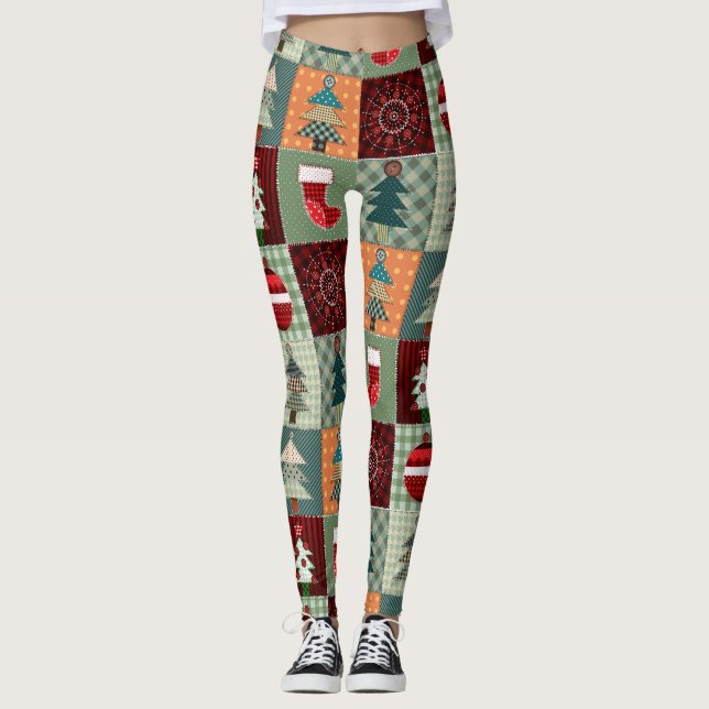 Leggings Nostalgale Vintage Patchwork Quilt (Devant)