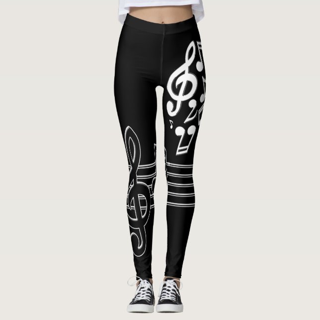 Leggings Notes 3 de musique (Devant)