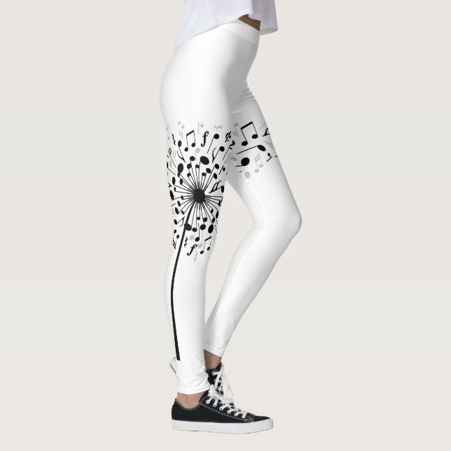 Leggings Notes de musique de pissenlit (Droite)
