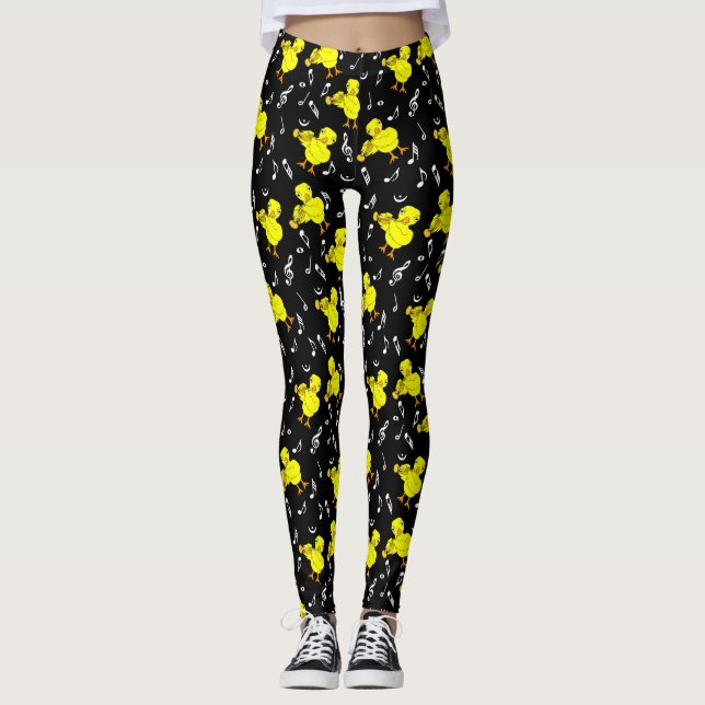 Leggings Notes de musique de trompette (Devant)