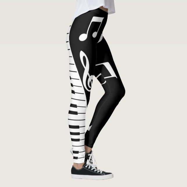 Leggings Notes musicales Cool et touches de piano (Droite)