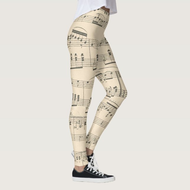 Leggings notes musicales vintages motif filles (Droite)