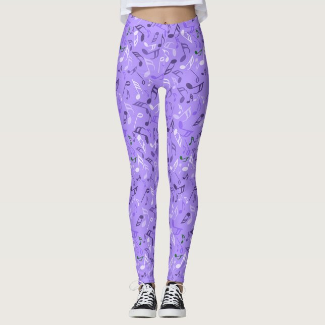 Leggings Notes musicales violet (Devant)