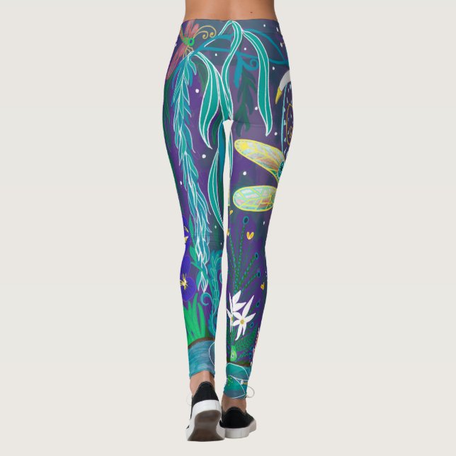 Leggings Nouveau Âge Dragonfly Evil Eye Pond Lotus Willow T (Dos)